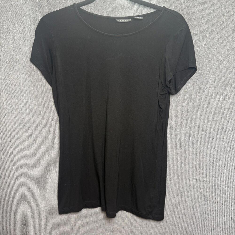 Tahari Women's S Black‎ Short Sleeve T-Shirt Modal Classic Soft